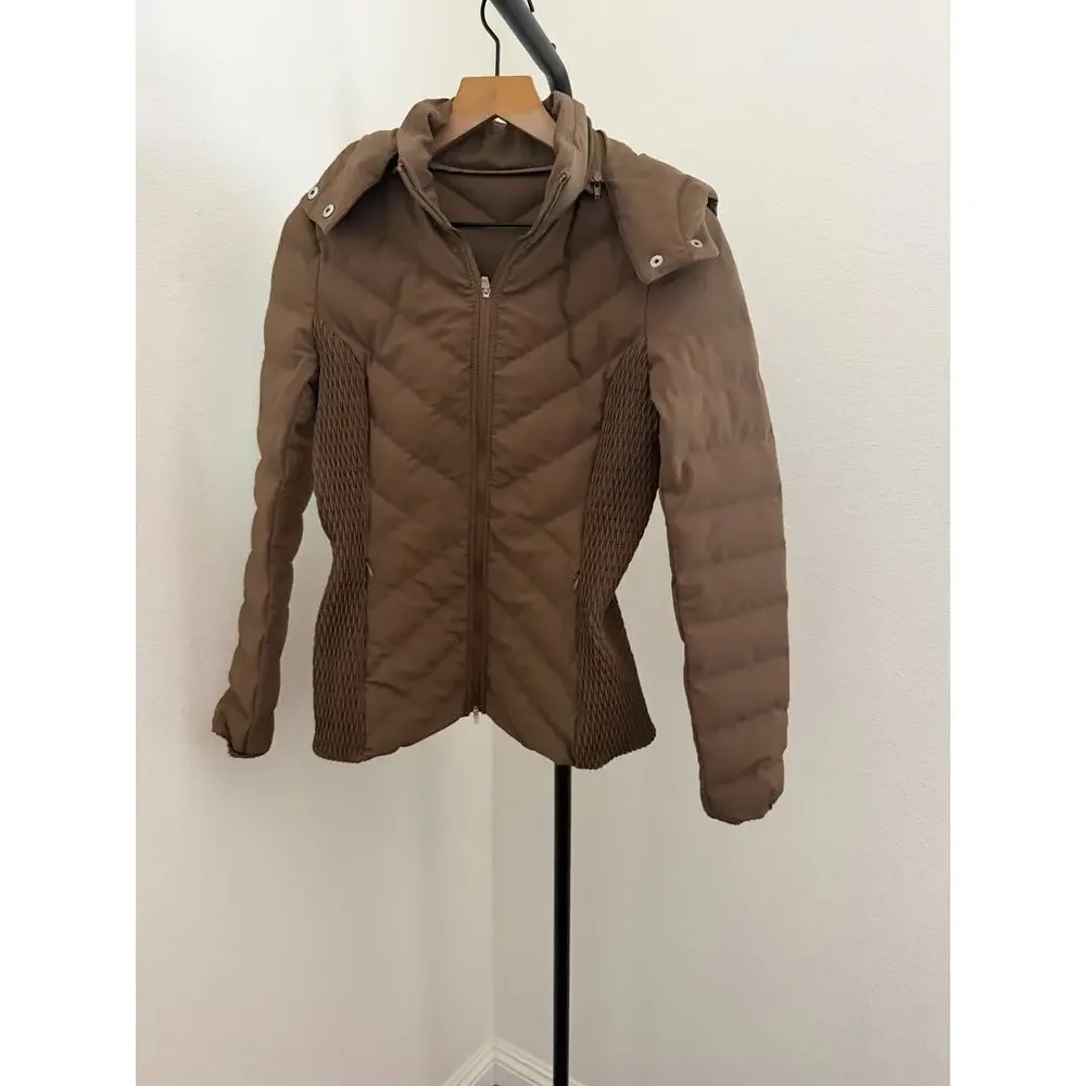 New Halara PuffFlex Removable Hood Shirred Casual Padded Jacket with Pockets - Picture 7 of 10